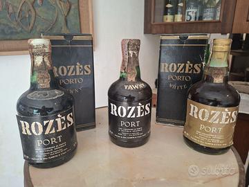 Set 3 bottiglie Rozes Porto vintage, anni '70