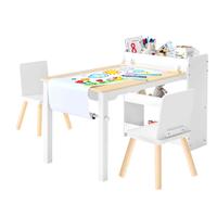 Set Tavolo e Sedie per Bambini Portaoggetti Bianco