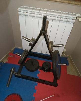 Bilanciere Ez panca dischi manubri e rastrelliera