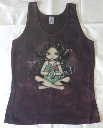 Canotta donna fantasy/gothic/fata/drago