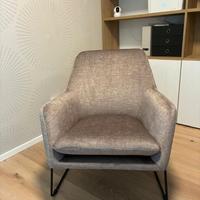 Poltrona Design in tessuto Color Tortora