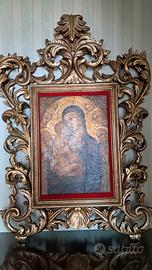 Cornice d'epoca dorata in legno