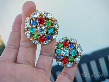 Orecchini a bottone anni 80