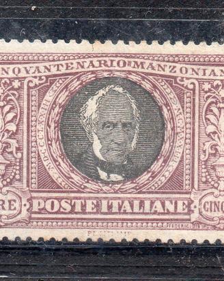 AV - REGNO 1923, MANZONI Il 5 Lire N. 156 * TL