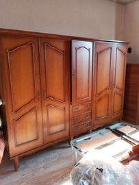 Armadio anni 50 legno massello + specchiera