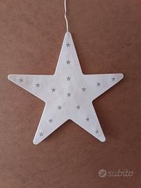 Lampada " Stella" in tessuto con inserite 16 luci