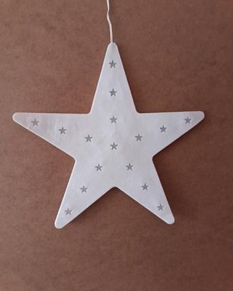 Lampada " Stella" in tessuto con inserite 16 luci