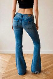 Jeans flare vita bassa donna tg. 44