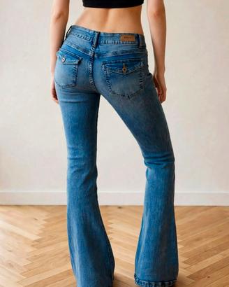 Jeans flare vita bassa donna tg. 44