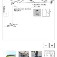 Ombrellone decentrato