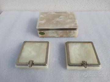 Posacenere vintage in pietra onice trittico 