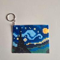 Portachiavi fatto a mano. Notte stellata Van Gogh