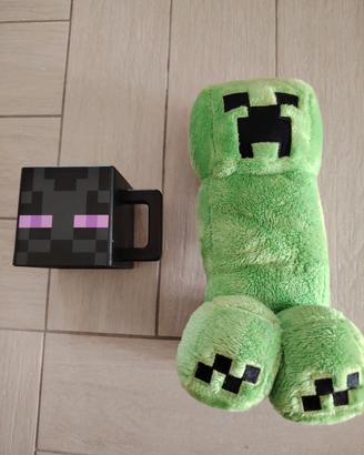 Minecraft peluches creeper e tazza enderman