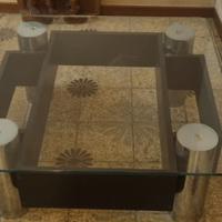 Tavolino da salotto in vetro rettangolare