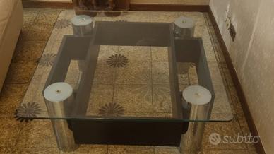 Tavolino da salotto in vetro rettangolare