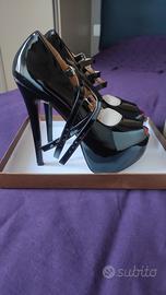 décolleté high-heels vernice nere tg 39