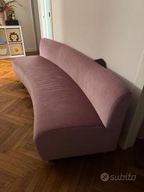 Divano velluto rosa antico