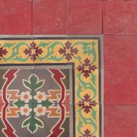 Pavimentazione autentica in cementine d'epoca