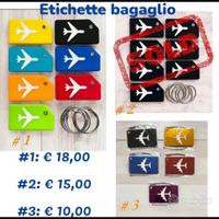 Etichette per bagaglio: modelli vari
