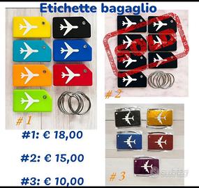 Etichette per bagaglio: modelli vari