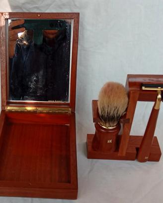 Set da barba Acca Kappa in legno con specchio 