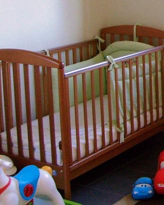 Lettino PALI Dodo color ciliegio + materasso