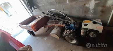 Motocoltivatore con carretto e fresa