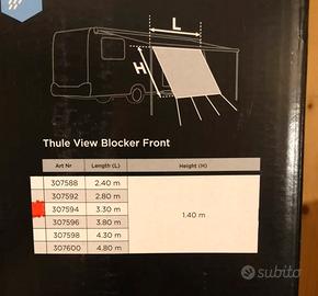 Parete frontale per tendalino