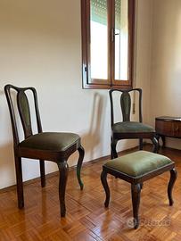 Set sedie, sgabello e mobile con specchio