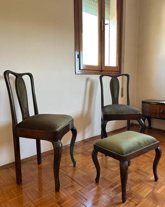 Set sedie, sgabello e mobile con specchio