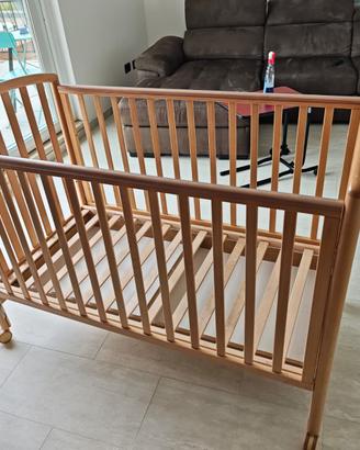 Lettino Pali Faggio Neonato Sponde + materasso