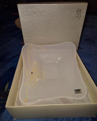 Piatto Lemir decorato a mano con argento 925 e swa