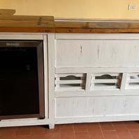 MOBILE BANCONE IN LEGNO CON BASE BIANCA