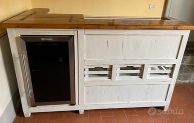MOBILE BANCONE IN LEGNO CON BASE BIANCA