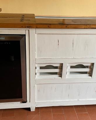 MOBILE BANCONE IN LEGNO CON BASE BIANCA