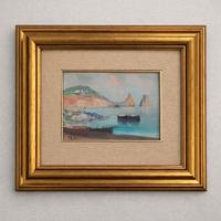 Quadro dipinto a mano paesaggio marino firmato 