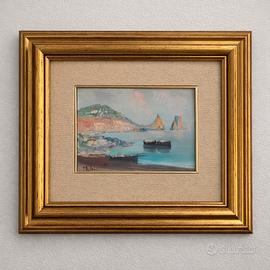 Quadro dipinto a mano paesaggio marino firmato 