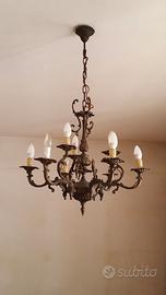 lampadario in ottone
