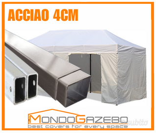 Gazebo 3x6 acciaio 4 cm  certificato professionale
