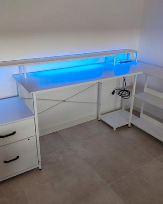 Scrivania ODK ad L con cassetti, 189.3x100cm
