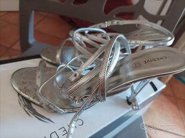 Sandalo donna argento 