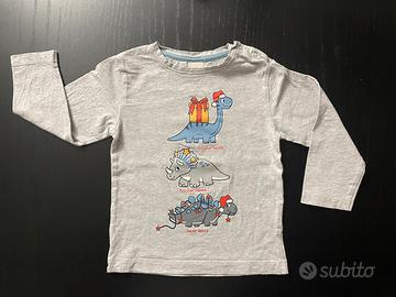 Maglia Natale bimbo tema dinosauri