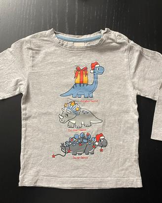 Maglia Natale bimbo tema dinosauri