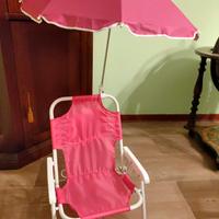 Set sedia sdraio con ombrello usati