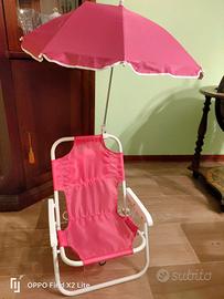 Set sedia sdraio con ombrello usati