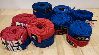 Cinture di karate rosse/blu, in stock o singole
