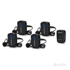 Microfono wireless professionale 4 trasmettitori