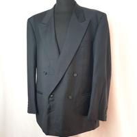 Giacca lusso doppiopetto nera Loro Piana Tasmania