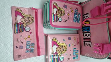 zaino scuola Barbie con astuccio, diario e bustina