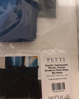 2 Federe Cuscini PETTI Blu Notte 45x45